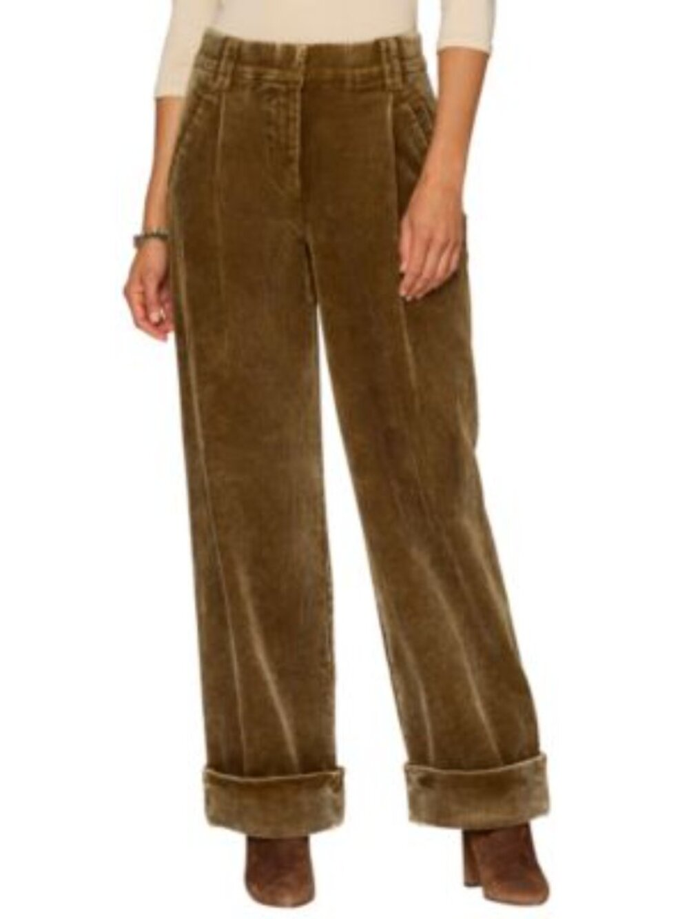 Democracy Oliver Green Corduroy Trousers - Size 10P